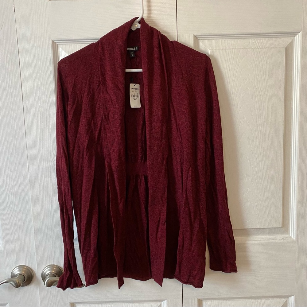 Express red and black longer cardigan size medium